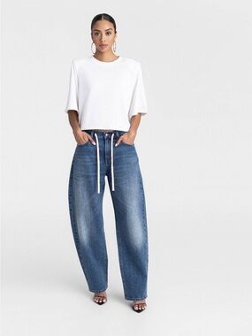 Kbb Lennox Jeans . Mid waist Barrel jeans . Dark wash 4